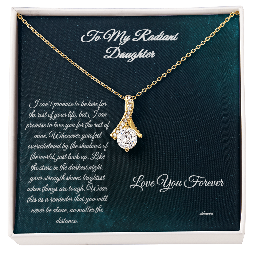Personalized gold necklace with cubic zirconia star pendant in anniversary gift box for her. - Everlasting Star Necklace - Arkenova Jewelry