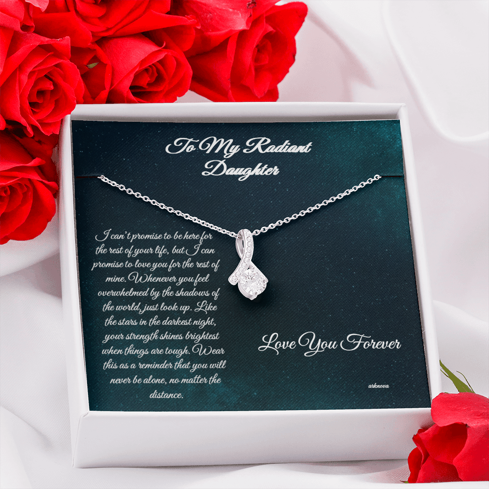 Personalized 14k white gold star necklace with cubic zirconia in gift box for her anniversary. - Everlasting Star Necklace - Arkenova Jewelry