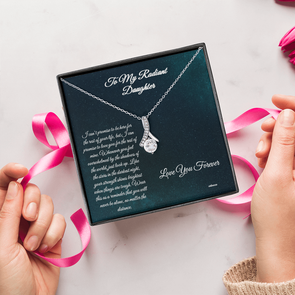 Personalized star pendant necklace in silver with anniversary message, elegant gift jewelry for her. - Everlasting Star Necklace - Arkenova Jewelry