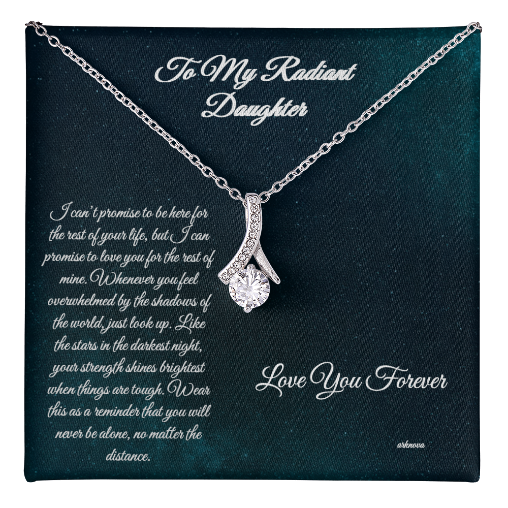 Personalized silver star necklace on a black card with anniversary message, gift for her jewelry. - Everlasting Star Necklace - Arkenova Jewelry
