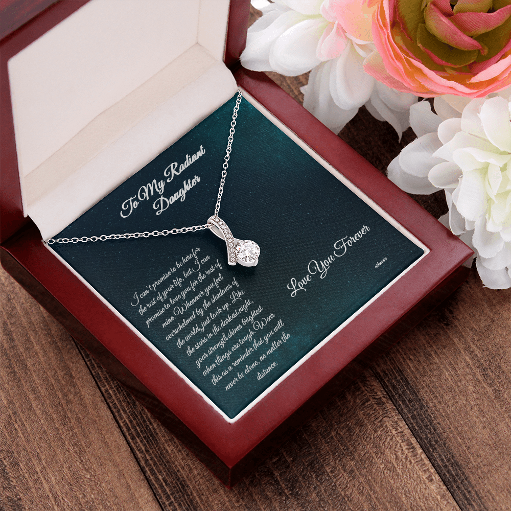 Personalized cubic zirconia star necklace in 14k white gold finish, elegant anniversary gift for her in luxury box. - Everlasting Star Necklace - Arkenova Jewelry