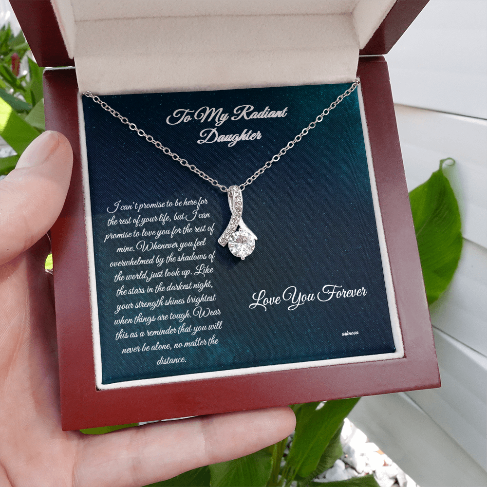Personalized Everlasting Star necklace with cubic zirconia in silver, anniversary gift jewelry for her. - Everlasting Star Necklace - Arkenova Jewelry