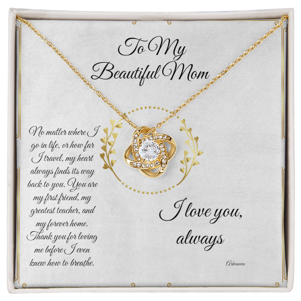 Personalized gold necklace with cubic zirconia in luxury box, romantic anniversary gift for her. - To My Forever Home - Arkenova Jewelry