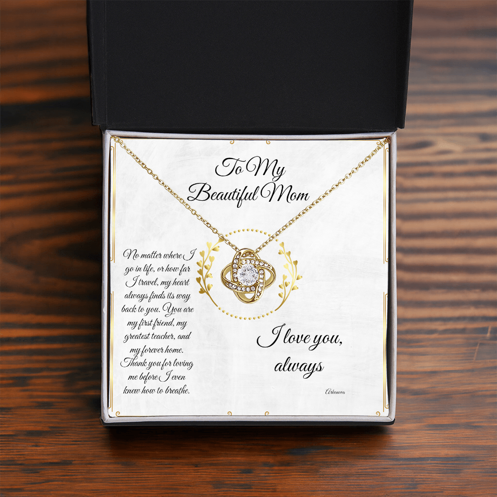 Personalized 18K yellow gold necklace with cubic zirconia heart pendant anniversary gift for her. - To My Forever Home - Arkenova Jewelry