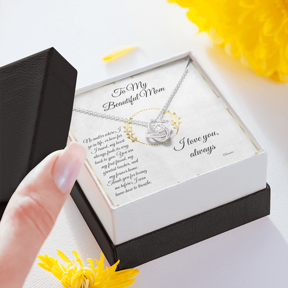 Personalized silver necklace with intricate heart pendant in elegant black gift box, anniversary jewelry for her. - To My Forever Home - Arkenova Jewelry