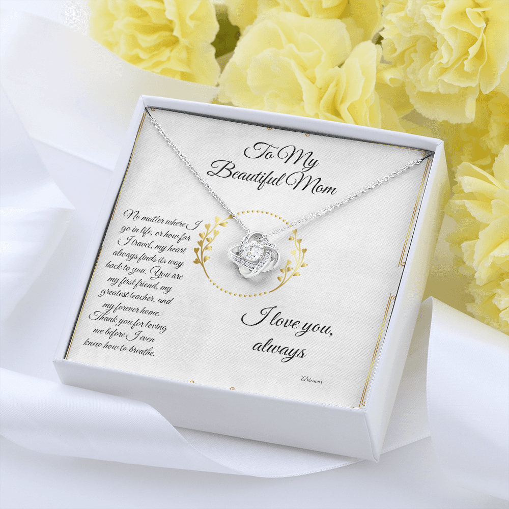 Personalized gold necklace with cubic zirconia in luxury box, romantic anniversary gift for her. - To My Forever Home - Arkenova Jewelry