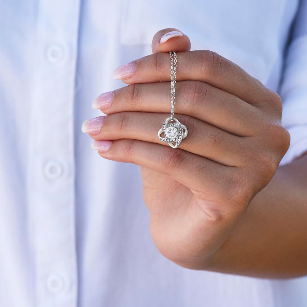 Personalized 14K white gold necklace with cubic zirconia pendant, romantic anniversary gift for her. - To My Forever Home - Arkenova Jewelry
