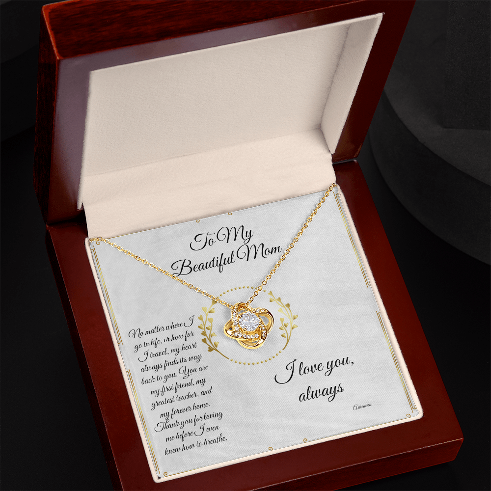 Personalized 14K gold necklace with cubic zirconia in luxury box, anniversary gift jewelry for her. - To My Forever Home - Arkenova Jewelry