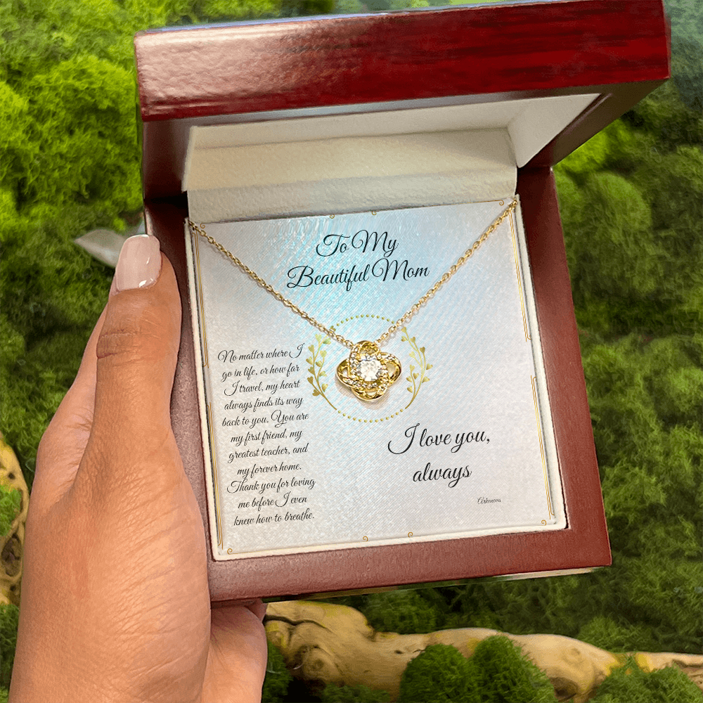 Personalized gold necklace gift for her with heart-shaped cubic zirconia in luxury box for anniversary. - To My Forever Home - Arkenova Jewelry