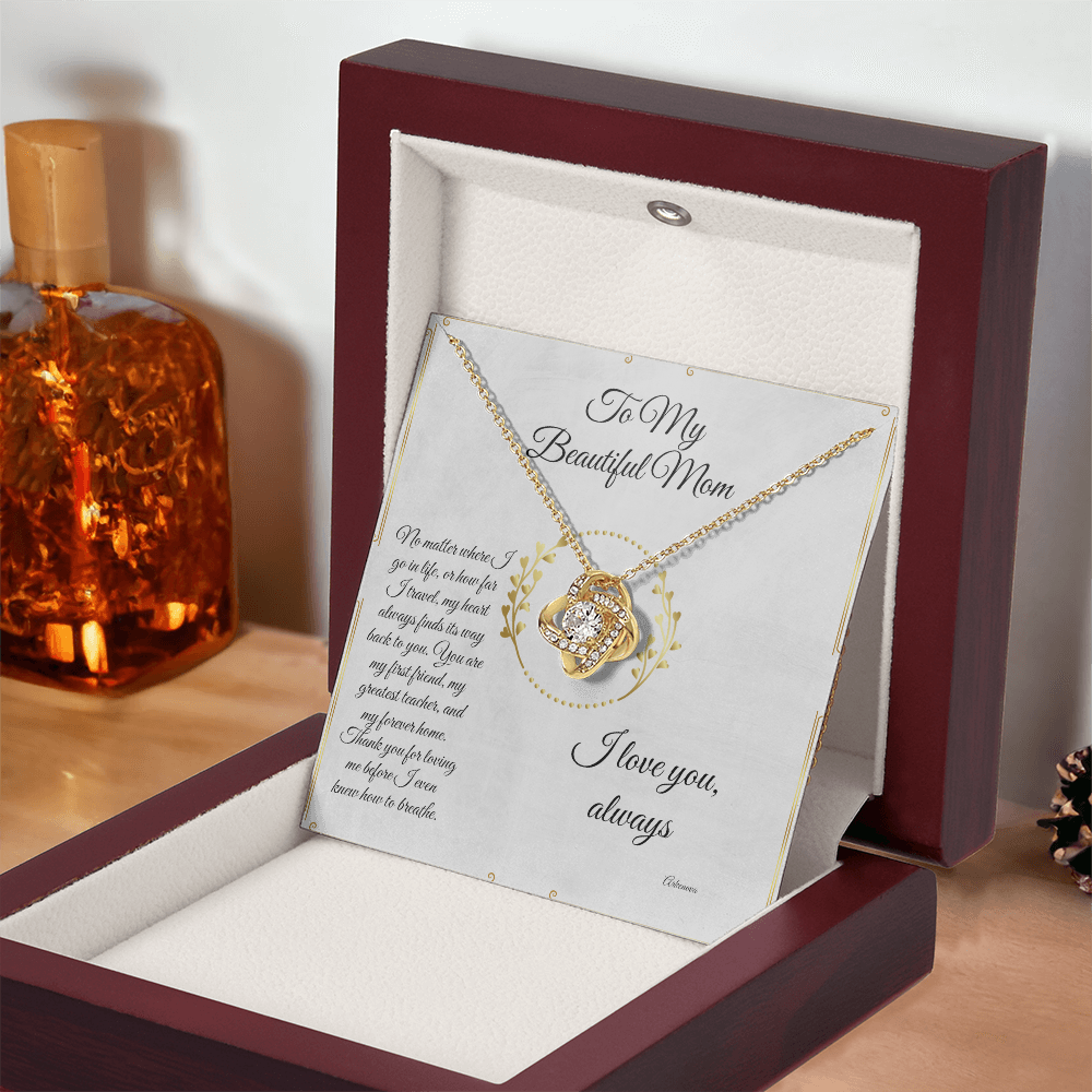 Personalized gold necklace with cubic zirconia in luxury gift box for her anniversary jewelry. - To My Forever Home - Arkenova Jewelry