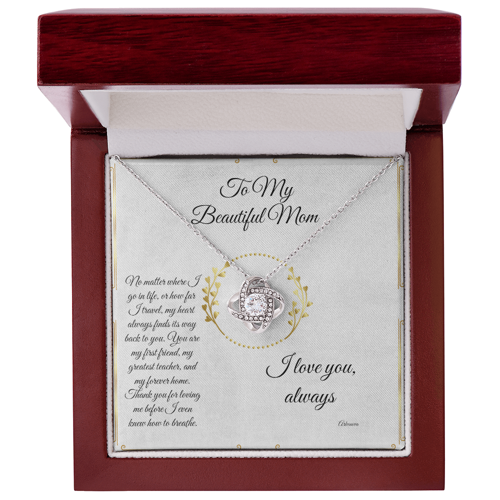 Personalized white gold necklace with cubic zirconia in luxury box, romantic anniversary gift for her. - To My Forever Home - Arkenova Jewelry