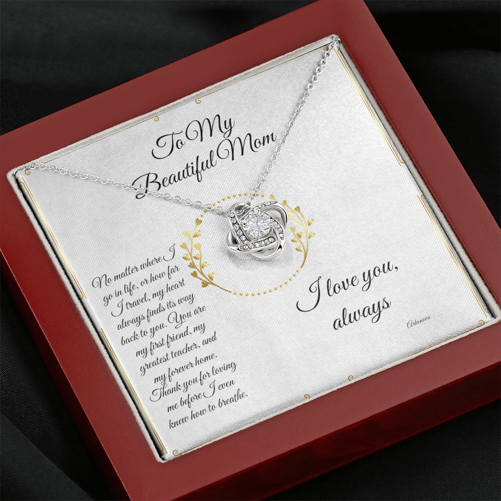 Personalized white gold necklace with cubic zirconia, romantic anniversary gift for her in luxury box. - To My Forever Home - Arkenova Jewelry