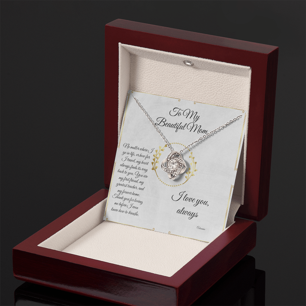 Personalized gold necklace with cubic zirconia in luxury gift box, anniversary jewelry for her. - To My Forever Home - Arkenova Jewelry
