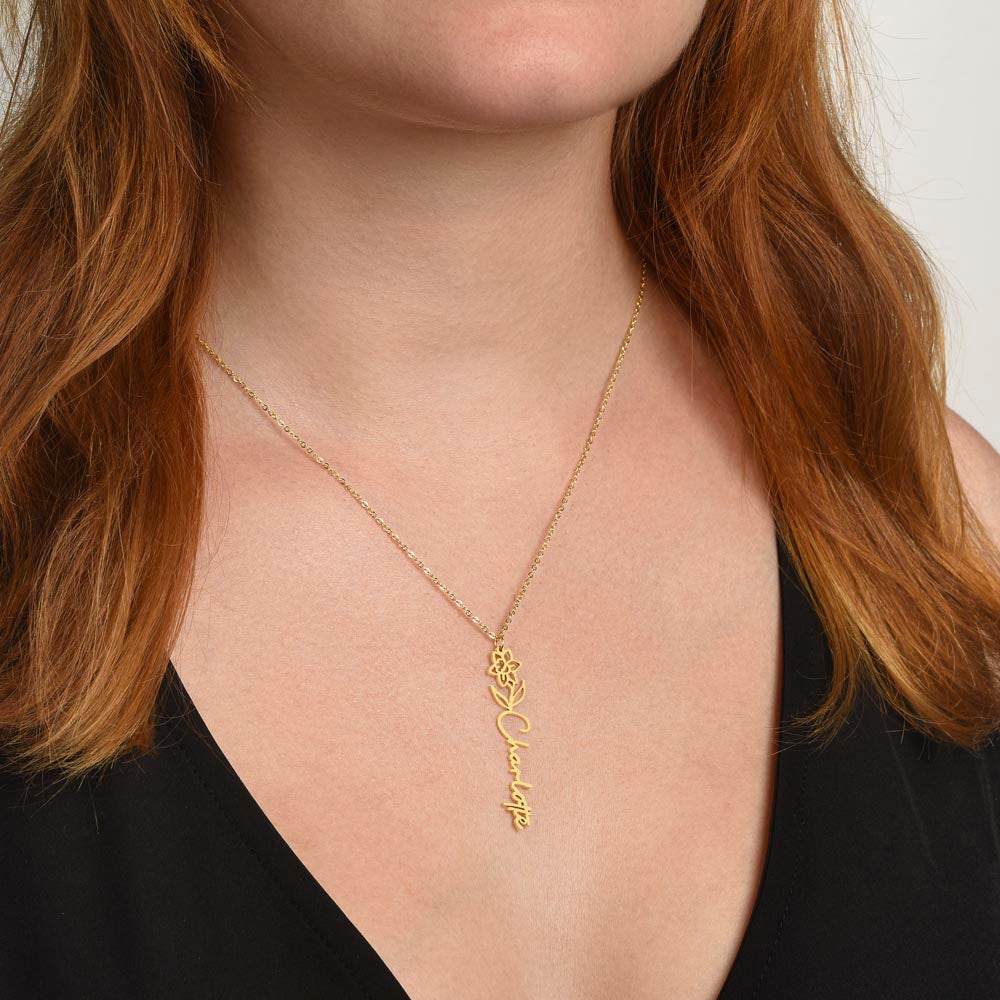 Flower Name Necklace - The perfect necklace for her