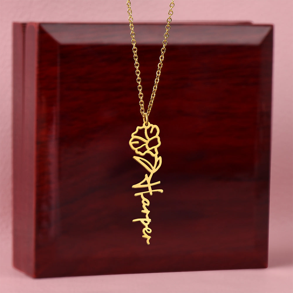 Flower Name Necklace - The perfect necklace for her