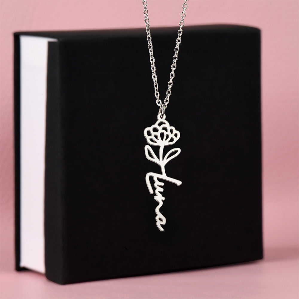 Flower Name Necklace - The perfect necklace for her