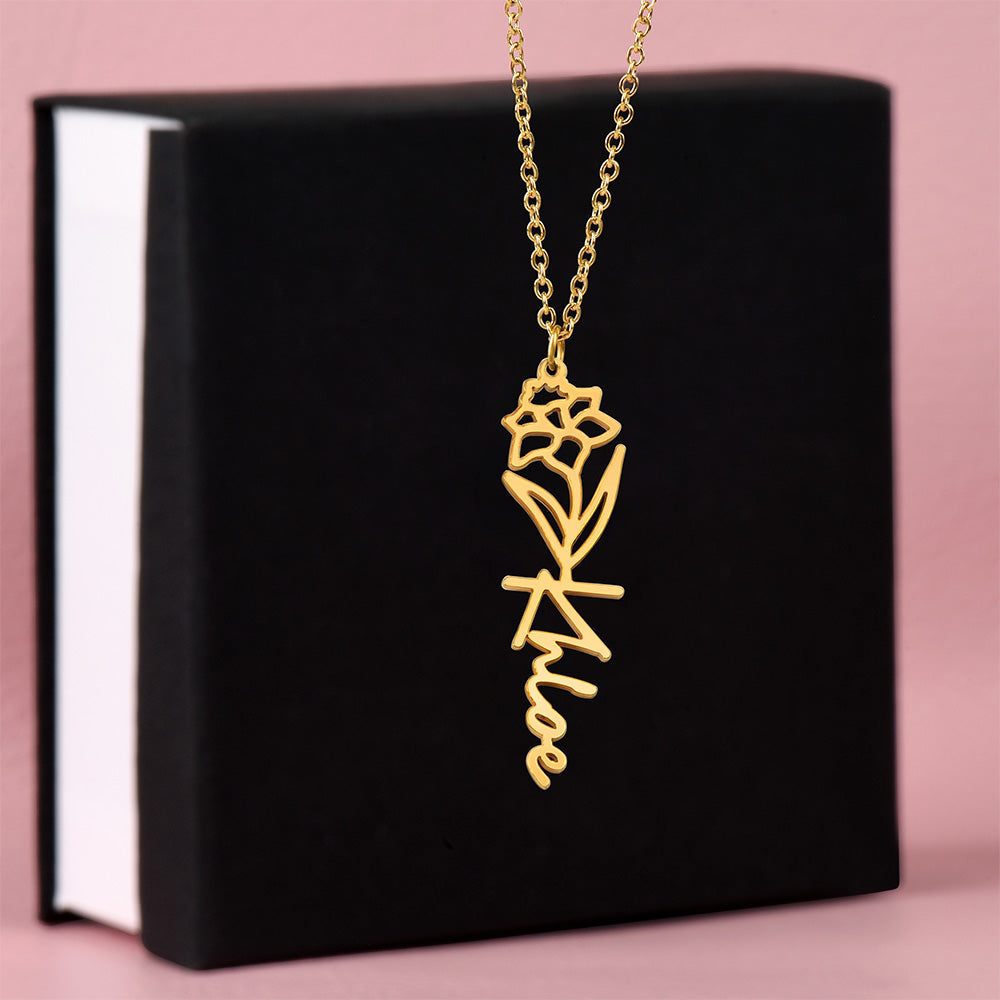 Flower Name Necklace - The perfect necklace for her