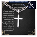 Unwavering warrior-Cross with Cuban Link Chain
