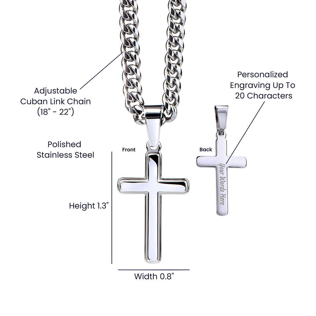Warrior Cross Necklace — Cuban Link Chain for Him